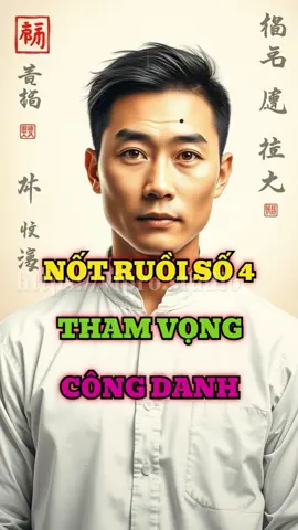 Nốt ruồi số 4: nốt ruồi may mắn hay nốt ruồi mang công danh vận mệnh lớn #tuvi #xemtuvi #boi #xemboi #notruoi #trenmat#nam