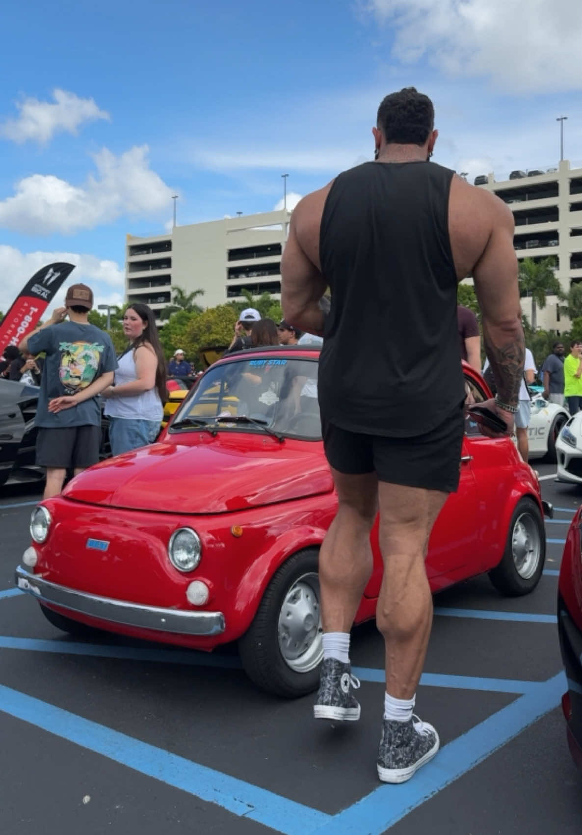 It was a date with a red bullet!👀😳 #giant #huge #sportcar #funny #small #tiny