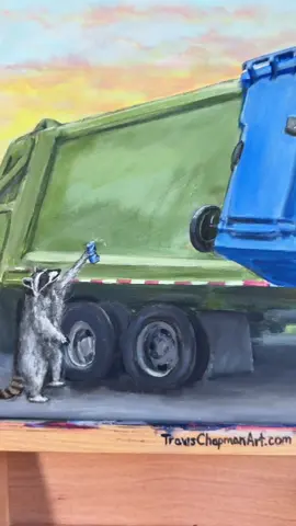 King of the raccoons #Funny #Art #Painting 
