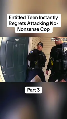 Entitled Teen Instantly Regrets Attacking No-Nonsense Cop Part 3 #cops #copsoftiktok #police #policeofficer #bodycam #crime #truecrime #truestory #foryou #fyp 