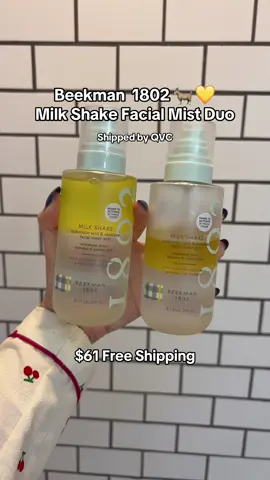 Shipped by #QVC ✅ #Beekman1802 🐐💛 Milk Shake Facial Toner Mist Duo #facialmist #toner #skincare #deals #milkshakefacemist 