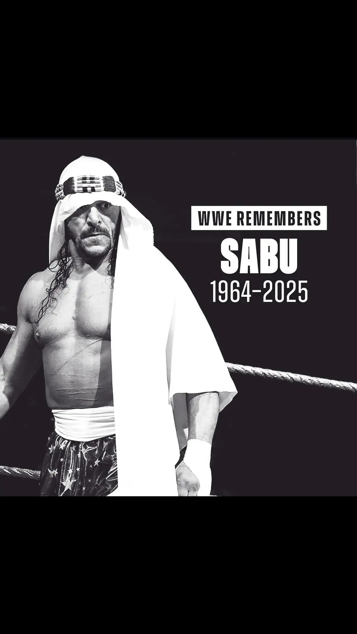 WWE is saddened to learn that Terry Brunk, known to wrestling fans as Sabu, has passed away. WWE extends its condolences to Sabu's family, friends and fans. #wealwaysloveyou #ripsabu 😭💔