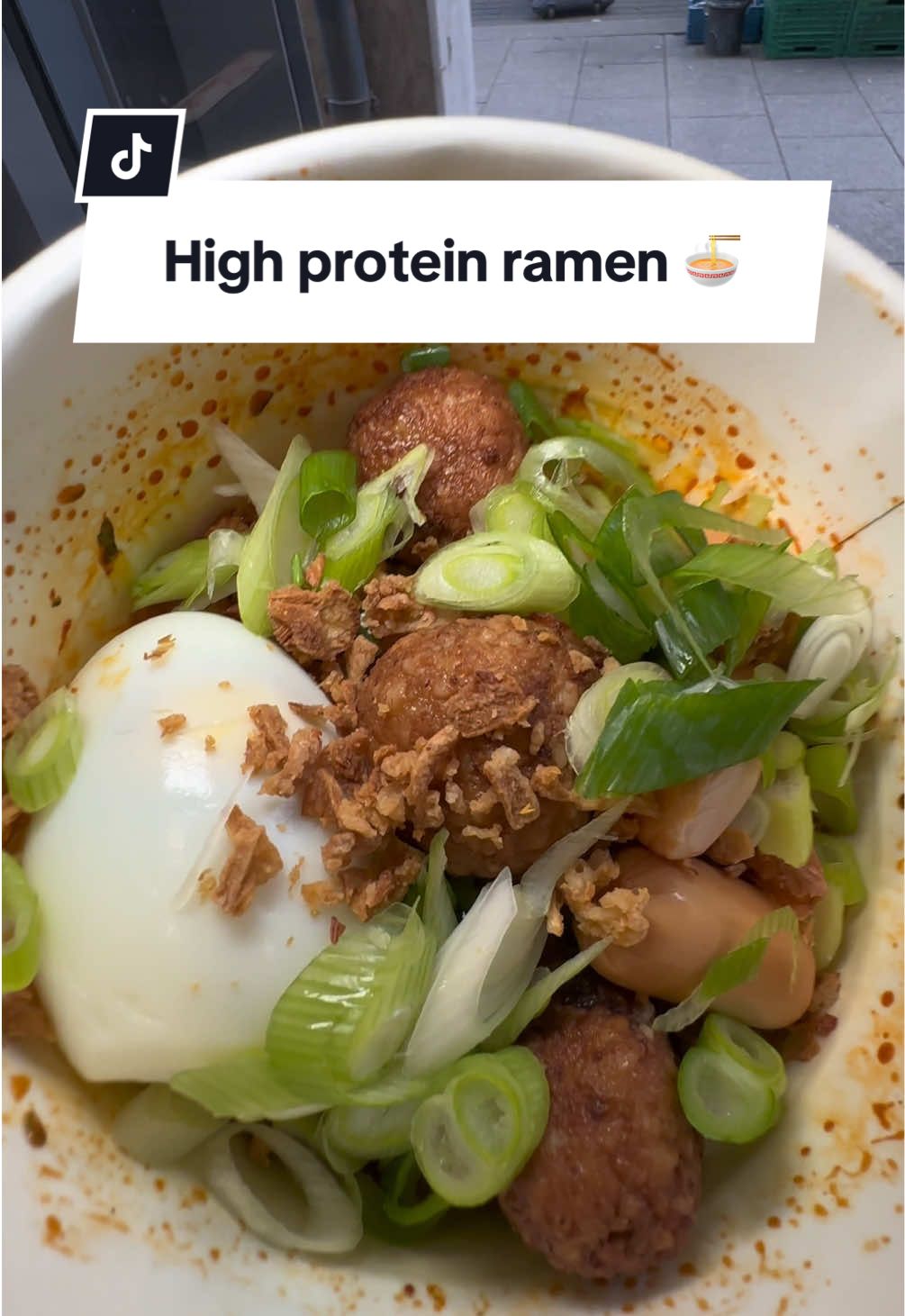 Adding egg, sausage, chicken bites & cheese for extra protein in my ramen today 😋  #ramen #highprotein #ramennoodles #oreemart 