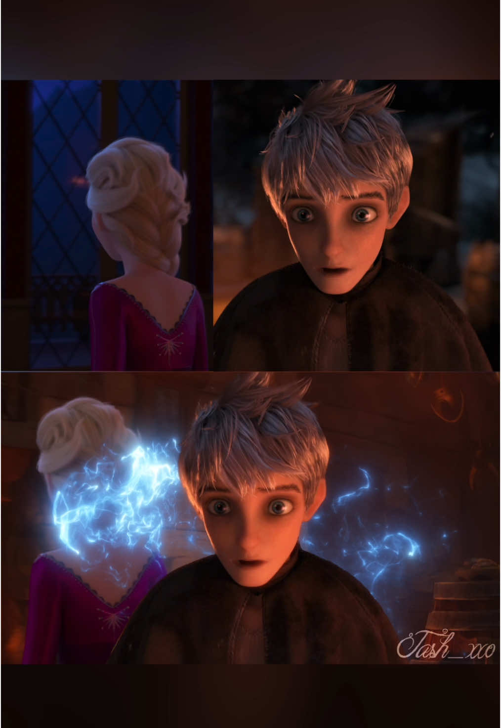 My god you guys are up my last post! Here’s a little breakdown of how I made it 🥰❄️ #nondisney #crossover #jelsaedit #jelsa #disney #frozen #riseoftheguardians #elsa #jackfrost #aftereffects #editingtipsandtricks #beforeandafter 
