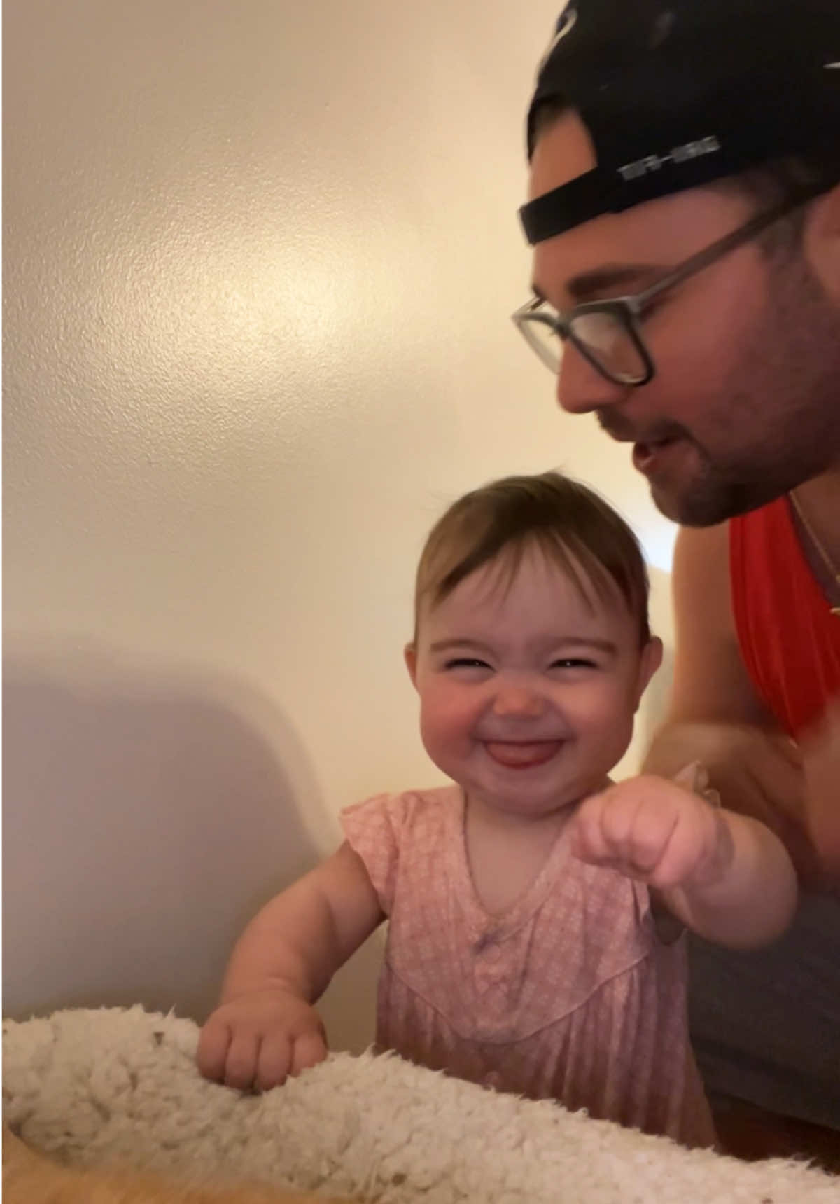 Throwback to our first lesson in petting our cat #parenttok #dadlife #fyp #girldad #dadtok #cat #fypシ 