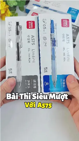Bút gel Deli A575 mực xanh, đen 0.5mm - Mực nhiều, viết trơn mượt #butgel #deli #a575 #buthocsinh #vanphong #review #chipbongbmt