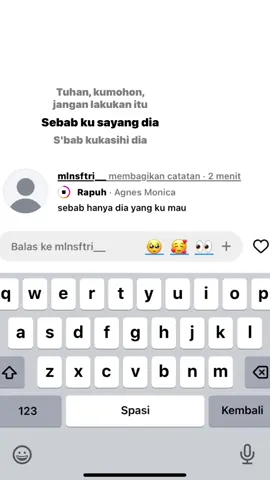 maunya sama dia terus, namun itu udah rapuh dan yah kita selesai ☹️