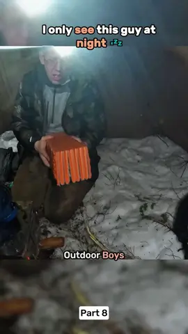 I only see this guy at night 💤 part 8 #outdoorboys #camping #survival #cooking