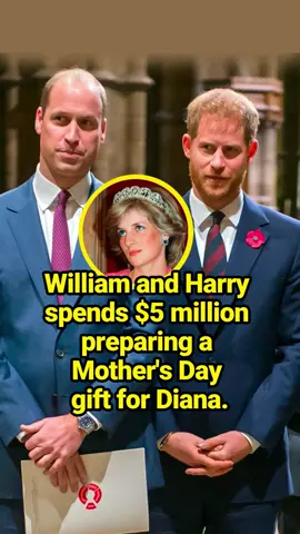 William and Harry spends $5 million preparing a Mother's Day gift for Diana. #fyp #capcutforus #capcut #capcutpioneer #celebrity #PrincessDiana #Princewilliam #PrinceHarry #mothersday #britishroyalfamily #PrinceofWales