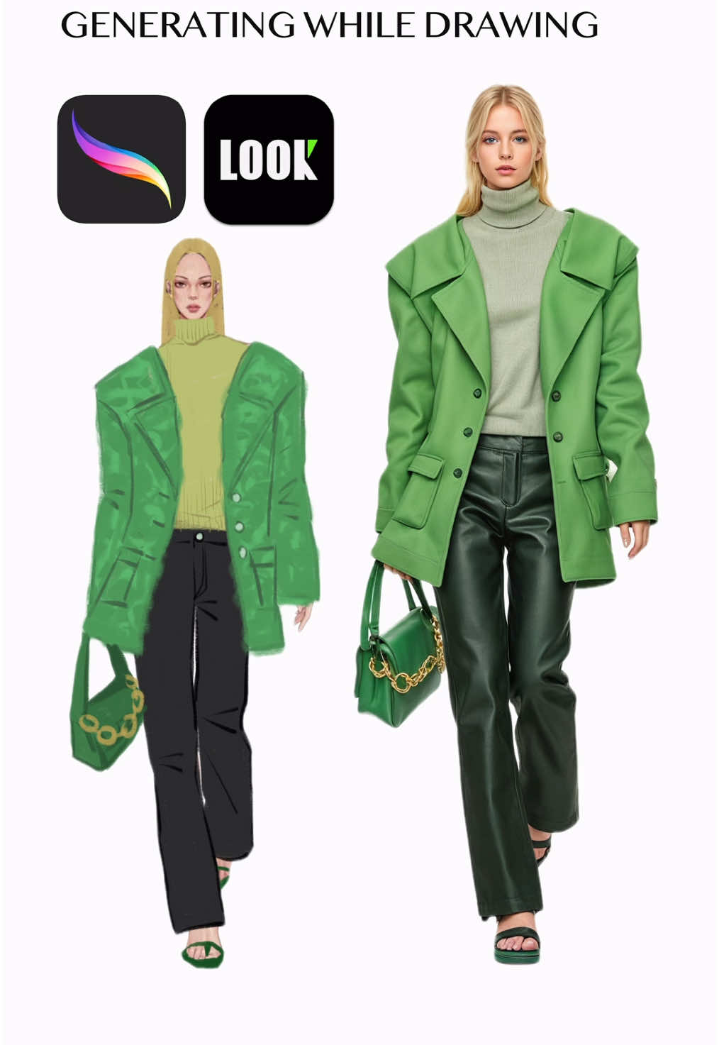 #fashiondesign creative tools: procreate + LOOK AI✨ digitaldrawing✏️fashion sketch + AI tech Al generated while drawing with 100% accuracy. Real Detailed rendering 🤎design tool：LOOK Al software  🖥️LOOK AI runs on PC(Mac & win) 👉🌐 lookfashion.ai 👽 Follow for tutorial and tips💪🏻 . #fashiondesigner #clothingdesigner #aifashion #fashiontech #3dprinting  #aifashiondesign #highfashion #Runway #digitaldrawing #procreate #aiart #lookaisoftware #nyfw2025 #StreetStyle #parsonsschoolofdesign #lookai  #milanfashionweek  #lookairealtimedesign #aitools #aigenerated 