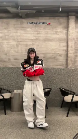 Racing Jacket outfit✨🏁#outfitideas #racingjacket #f1jacket #ferrarijacket #แจ็คเก็ต 