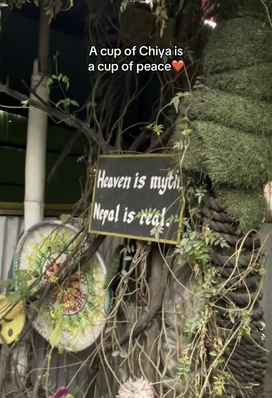 Peace vibe,cozy environment,evergreen land cafe's tea shop! #chiyasangaikehipal #fyp #peace #tiktoknepal #summervibes #dovisit 