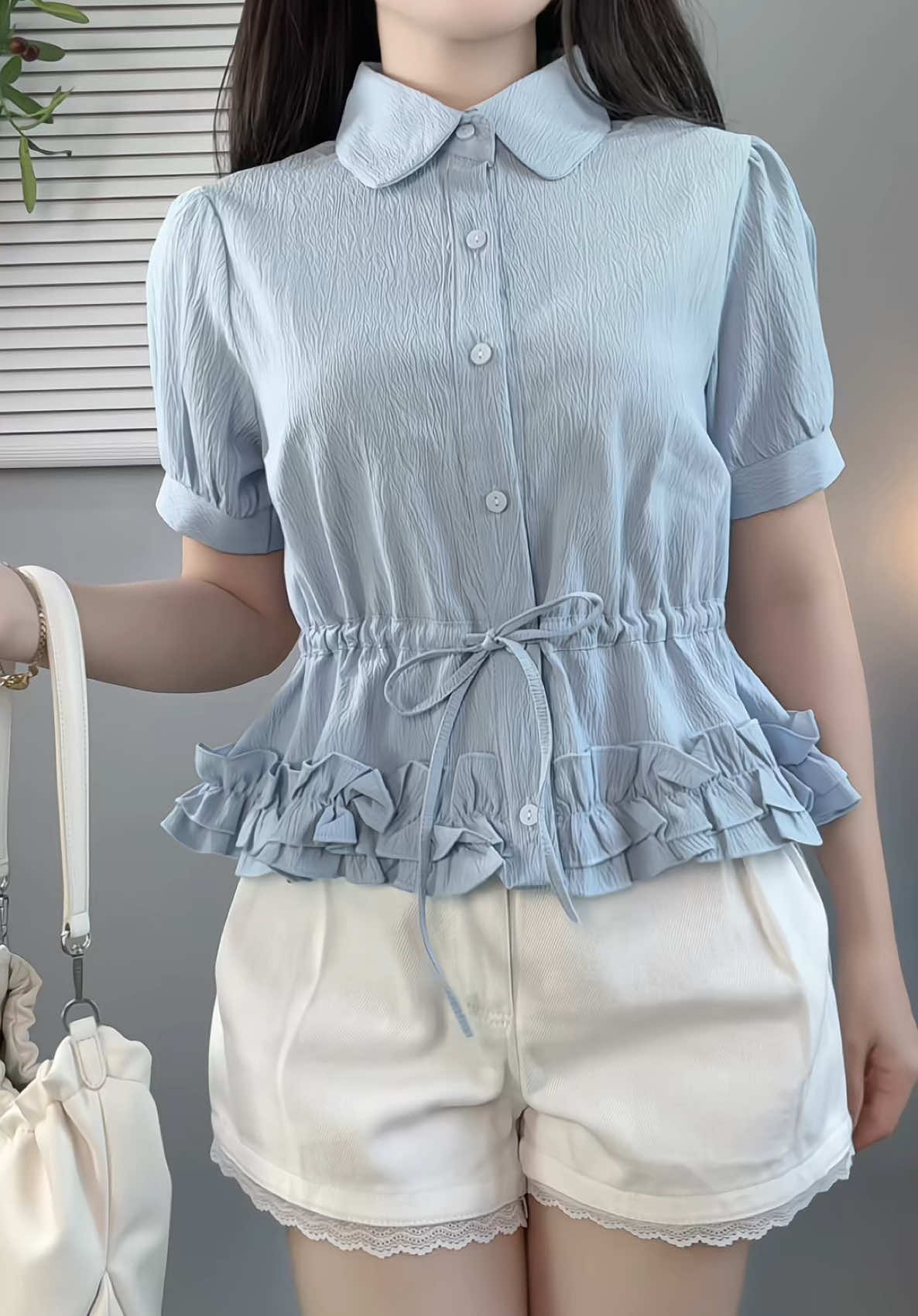 Áo somi viền bèo xinh xắn 