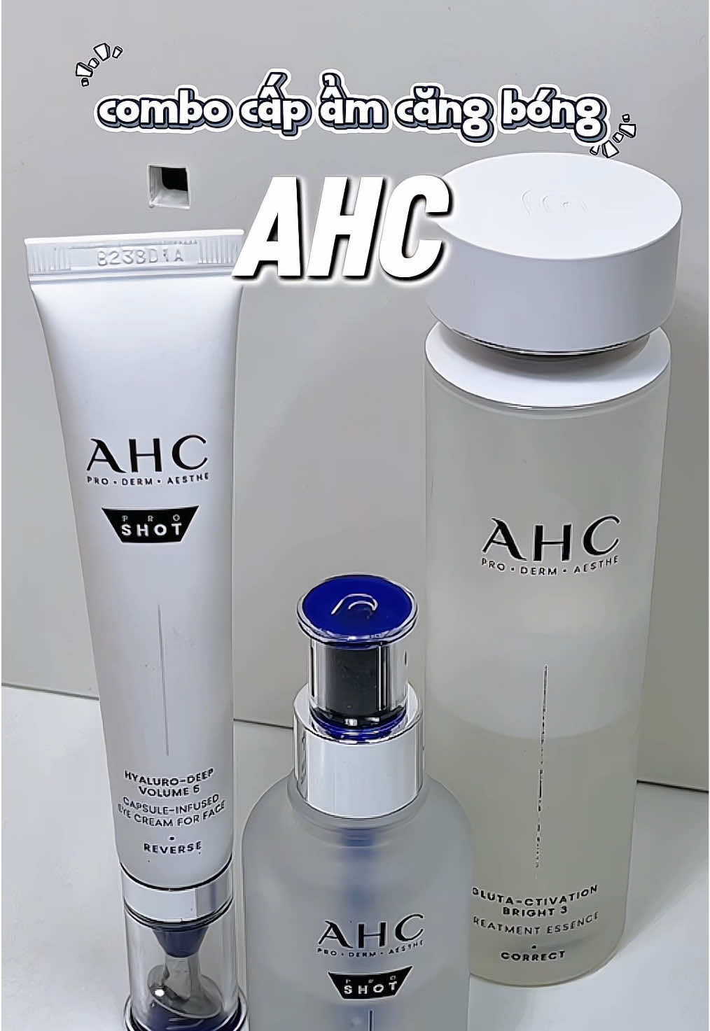 Combo cấp ẩm căng bóng AHC #ahc #kemmat #serum #nuocthan #capam #duongam #chonglaohoa #monepnhan #xuhuong #foryou 