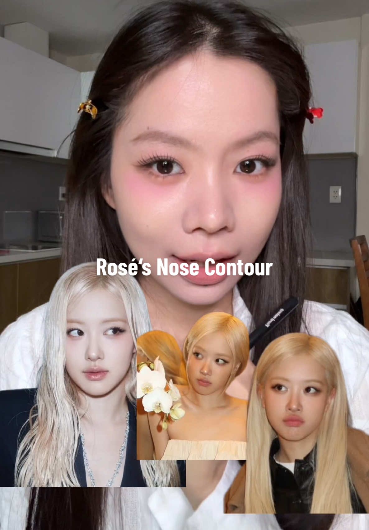 Khối mũi Rosé, bạn nào mũi dài, có phần mặt giữa dài thì tham khảo nha #floramakeup #makeuptutorial #rose #nosecontour #goclamdep #koreanmakeup #carslan #taokhoi 