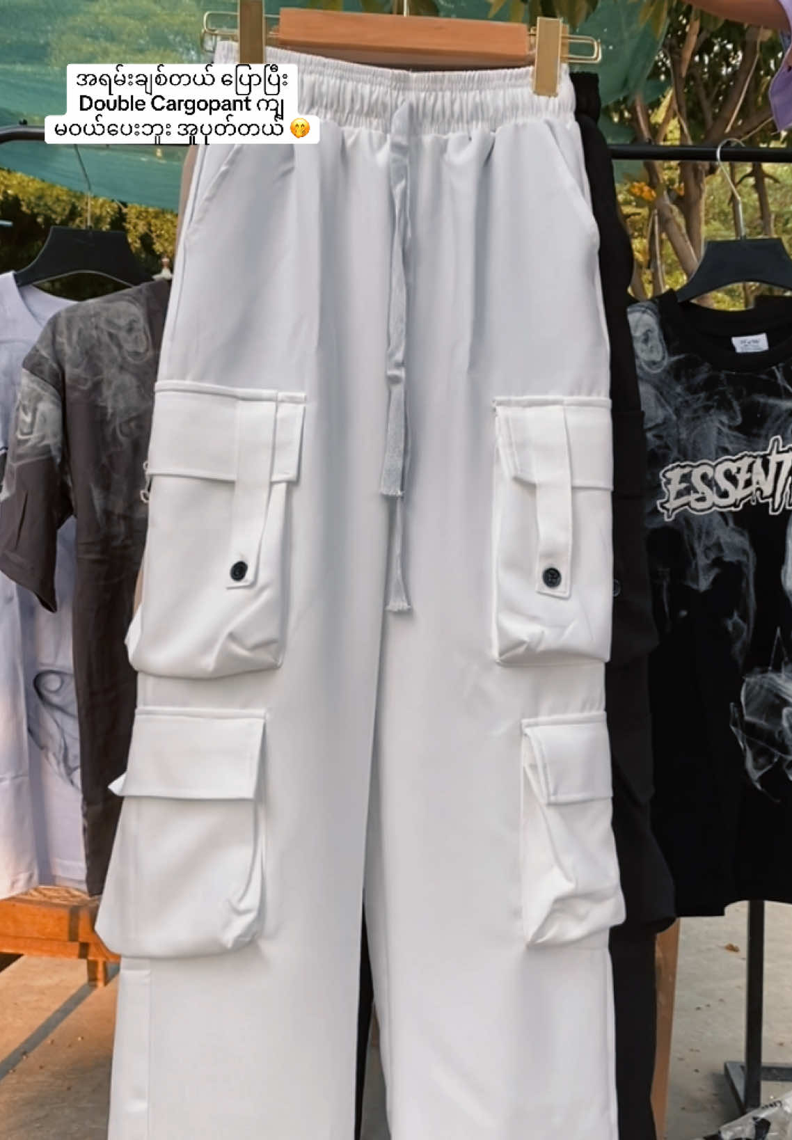 Double pocket cargo 🔥 အသားquality လုံးဝ အကောင်းကိုမှ  ပေးရတဲ့ စျေးထက် တန်စေရမယ် 😉 Price - နှစ်သောင်းကျော် Size - free #doublecargopants #cargopant #cargo #menwear #budgetteecollection #mandalay 