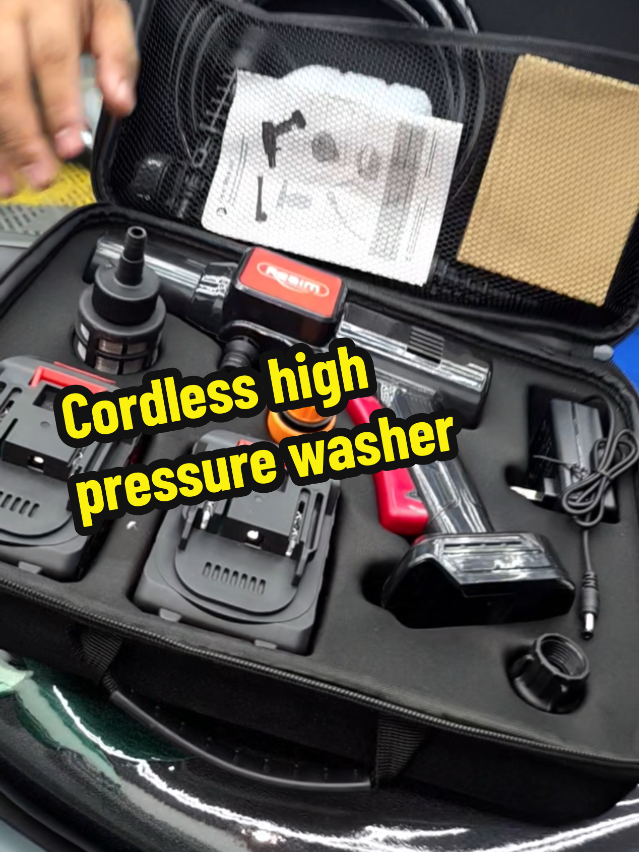 Reaim Cordless High pressure Washer 2 battery with battery charger #bosstante #reaim #highpressurewasher #cordlesshighpressure 