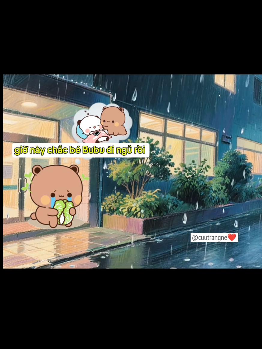 trời mưa Bubu đi đón Dudu #一二布布 #bubududu #bubu #dudu #fyp 