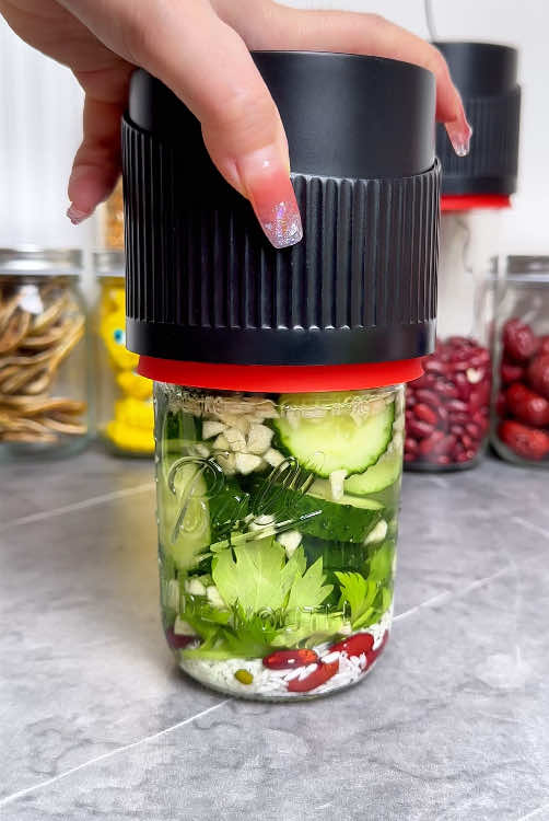 Hands down my favorite tiktok purchase- The canning game is FOREVER changed with this electric vacuum sealer! Dual ended so you can seal regular AND wide mouth jars #canning #canningtiktok #tiktokshop #fyp 