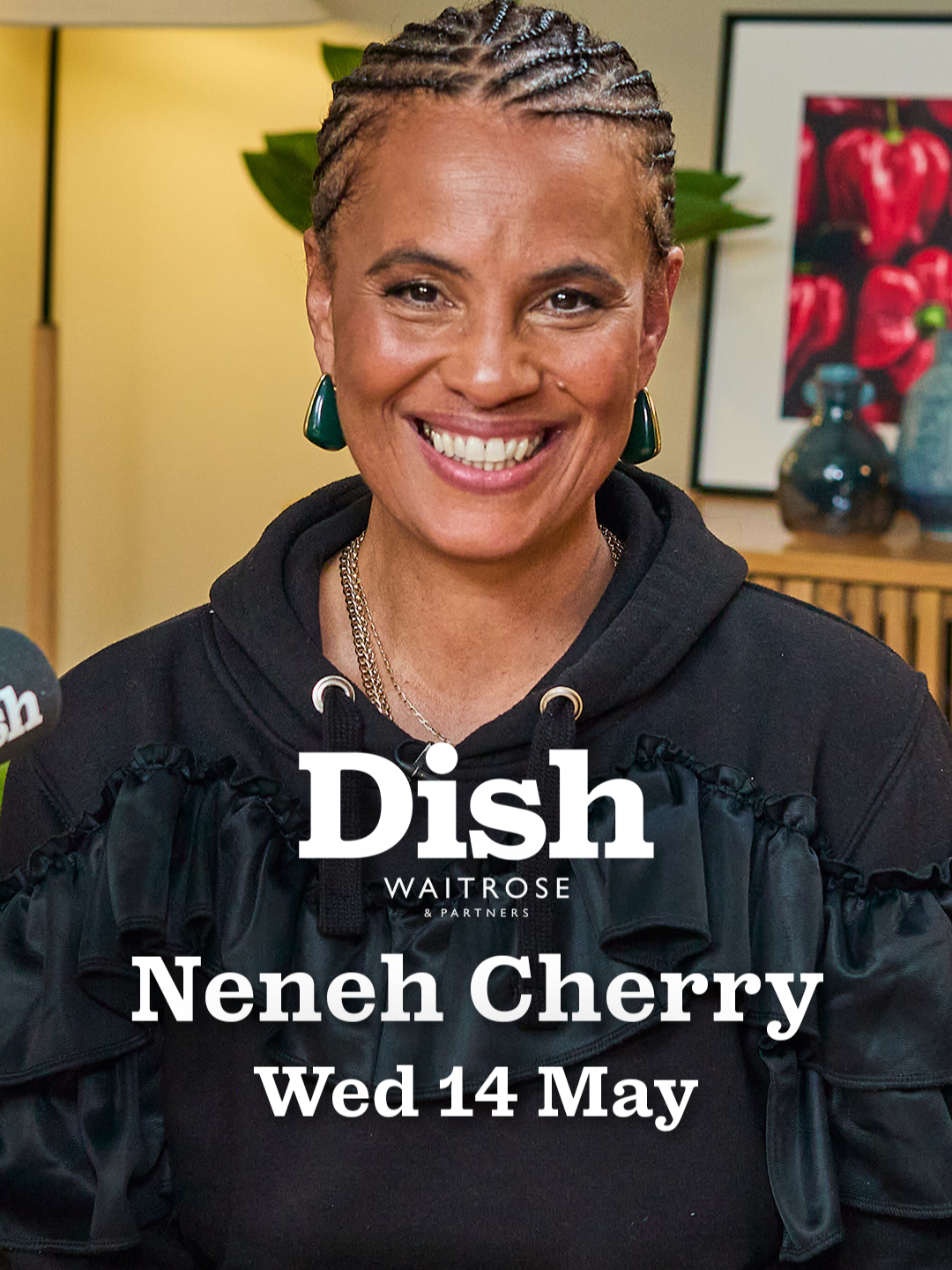 This week on Dish we're joined by trailblazing singer-songwriter @nenehcherryofficial  🗓️ Wed 14th May  You can listen wherever you get your podcasts first thing in the morning and watch from 6pm on YouTube. @waitrose @nickgrimshaw #AngelaHartnett #DishPodcast #NenehCherry