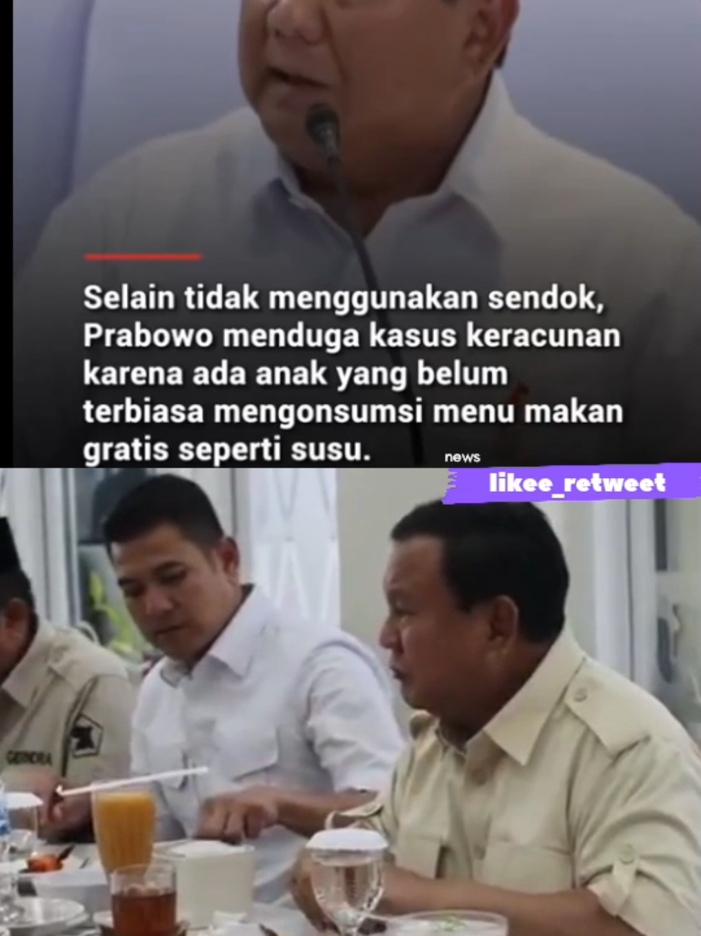 Prabowo Singgung Siswa Makan Tak Pakai Sendok Siswa Keracunan MBG #prabowo #mbg #siswa  #siswakeracunan #keracunan #sendok #viral #tiktok 