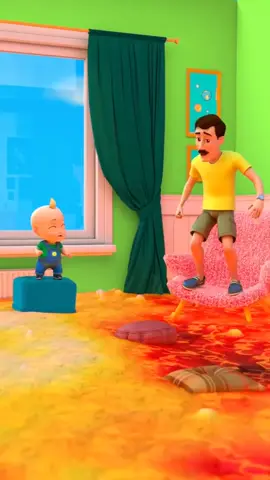 Watch how Dad and Kids turn learning into lava a challenge adventure 🌋📚#lava #challenge #dudidudidamdam #nursery #cute #trending #poems #kids #foryoupage #fyp 