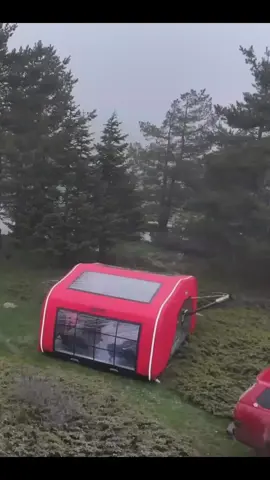Luxury camping in a foggy weather  #wintercamping #Outdoors #foggyweather #coldweathercamping #campingadventure 