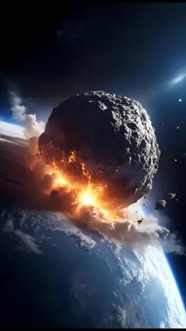 🌍💥 Witness the catastrophic moment when a massive dark asteroid crashes directly into our blue planet, Earth. Watch in slow motion as the impact unleashes a devastating shockwave, tearing through the atmosphere. A breathtaking view of cosmic destruction! 🚀  #AsteroidImpact #EarthDestruction #SlowMotion #CosmicEvent #Apocalypse #8KVisuals #SpaceDisaster #CinematicEffects #SciFiAnimation #VisualEffects
