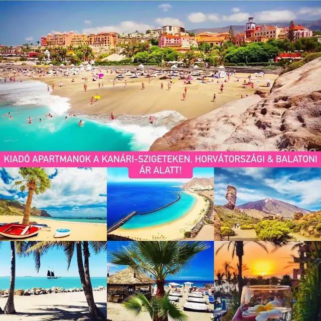 𝐍𝐘𝐀𝐑𝐀𝐋𝐀́𝐒, 𝐏𝐈𝐇𝐄𝐍𝐄́𝐒, 𝐍𝐀́𝐒𝐙𝐔́𝐓💍❗️ >> Kanári-Szigetek, Tenerife! ✈️🌞🌴🏖️🐬🌋🍹 Kiadó apartmanok a kanári-szigeteki Tenerifén, horvátországi és balatoni ár alatt!☀️🌴🏖🐬🌋 𝐇𝐄𝐓𝐈 𝟐𝟎 megnyaraltatott 𝐌𝐀𝐆𝐘𝐀𝐑 𝐕𝐄𝐍𝐃𝐄́𝐆𝐂𝐒𝐀𝐋𝐀́𝐃🇭🇺 I  𝟐𝟎 𝐓𝐄𝐍𝐄𝐑𝐈𝐅𝐄𝐈 𝐀𝐏𝐀𝐑𝐓𝐌𝐀𝐍 & 𝐕𝐈𝐋𝐋𝐀🏡 | 𝟓/𝟓 𝐂𝐒𝐈𝐋𝐋𝐀𝐆𝐎𝐒 nyilvános vendégvélemények | ⭐️⭐️⭐️⭐️⭐️ 𝐒𝐀𝐉𝐀́𝐓 𝐀𝐔𝐓𝐎́𝐅𝐋𝐎𝐓𝐓𝐀🚗 I magyar nyelvű iroda és  𝟎-𝟐𝟒 𝐎́𝐑𝐀́𝐒 𝐌𝐀𝐆𝐘𝐀𝐑 𝐍𝐘𝐄𝐋𝐕𝐔̋ 𝐊𝐎𝐍𝐓𝐀𝐊𝐓! 🇭🇺🏆 Sziasztok! 💞  Ha valaki már elkezdte megtervezni a jól megérdemelt idei vagy jövő évi, nyári / télből-nyárba lévő álomnyaralását, pihenését, nászútját💍 és valami igazán különleges, de elérhető árú úticélon gondolkodik, akkor figyelmetekbe ajánljuk a paradicsom szépségű sziget (Tenerife, Kanári-Szigetek) déli részén található, kiadó ingatlanjainkat (apartmanok és villák)! 🏠🏠🏠 Minden ingatlanunk Tenerife déli részén (turistaparadicsom!) helyezkedik el és azok, egytől-egyig teljesen felszereltek így korosztálytól függetlenűl, maximális kényelmet biztosítanak a nálunk töltött s jól megérdemelt pihenésetek alkalmával! 🥰 🍽️🍷🍻🍹🍾 Minden ingatlanunk, gyermek és felnőtt medencével ellátott komplexumokban található így egyformán kitűnő választás lehet kisgyermekes családok, párok, nászutasok és baráti társaságok számára is! 💦🍹🏖️ Tenerifén az év 365 napján: szikrázó napsütés, nyár, megszámlálhatatlan fiesta és szeretet vár Rád!  A kristálytiszta Atlanti-óceán vize, egész évben fürdésre alkalmas (lásd a zárt csoportunkban évekre visszamenőleg feltöltött, szokásos: december 31-ei  videós bejelentkezéseinket🎬) 🏖️🌡️🥂🌞🌴 𝐀 𝟐𝟎𝟏𝟗-𝐛𝐞𝐧, 𝟐𝟎𝟐𝟎-𝐛𝐚𝐧, 𝟐𝟎𝟐𝟏-𝐛𝐞𝐧, 𝟐𝟎𝟐𝟐-𝐛𝐞𝐧, 𝟐𝟎𝟐𝟑-𝐛𝐚𝐧 𝐞́𝐬 𝟐𝟎𝟐𝟒-𝐛𝐞𝐧 𝐧𝐚́𝐥𝐮𝐧𝐤 𝐧𝐲𝐚𝐫𝐚𝐥𝐭 𝐯𝐞𝐧𝐝𝐞́𝐠𝐞𝐢𝐧𝐤 𝐚𝐣𝐚́𝐧𝐥𝐚́𝐬𝐚 𝐞́𝐬 𝐞́𝐫𝐭𝐞́𝐤𝐞𝐥𝐞́𝐬𝐞 𝐚𝐥𝐚𝐩𝐣𝐚́𝐧: 𝟓/𝟓 ⭐️⭐️⭐️⭐️⭐️ (vendégeink élménybeszámolói, véleményei és ajánlásai szabadon és nyilvánosan megtekinthetőek a hivatalos facebook oldalunkon, valamint a zárt facebook csoportunkban!)  𝐓𝐨𝐯𝐚́𝐛𝐛𝐫𝐚 𝐢𝐬 𝐛𝐚𝐫𝐚́𝐭𝐢 𝐯𝐞𝐧𝐝𝐞̀𝐠𝐬𝐳𝐞𝐫𝐞𝐭𝐞𝐭𝐭𝐞𝐥 𝐯𝐚́𝐫𝐮𝐧𝐤 𝐁𝐞𝐧𝐧𝐞𝐭𝐞𝐤𝐞𝐭 (𝐢𝐭𝐭) 𝐧𝐚́𝐥𝐮𝐧𝐤 𝐚 𝐩𝐚𝐫𝐚𝐝𝐢𝐜𝐬𝐨𝐦𝐛𝐚𝐧! 🥰  🇭🇺Ittlétetek idején, továbbra is 0-24 órás MAGYAR NYELVŰ kapcsolattartásban állunk a rendelkezésetekre!  Repülőjegy foglalásban, autóbérlésben, idegenvezetésben, belépőjegyek beszerzésében, esküvő szervezésben, vendégeink számára, továbbra is teljeskörűen és szívesen segítünk! 💞 És Te >>> 𝐄𝐥𝐤𝐞𝐳𝐝𝐭𝐞𝐝 𝐦𝐚́𝐫 𝐚𝐳 𝐢𝐝𝐞𝐢 𝐯𝐚𝐠𝐲 𝐣𝐨̈𝐯𝐨̋ 𝐞́𝐯𝐢 𝐚́𝐥𝐨𝐦𝐧𝐲𝐚𝐫𝐚𝐥𝐚́𝐬𝐨𝐝, 𝐩𝐢𝐡𝐞𝐧𝐞́𝐬𝐞𝐝, 𝐧𝐚́𝐬𝐳𝐮𝐭𝐚𝐝, 𝐯𝐚𝐠𝐲 𝐞𝐬𝐤𝐮̈𝐯𝐨̋𝐝💍 𝐦𝐞𝐠𝐬𝐳𝐞𝐫𝐯𝐞𝐳𝐞́𝐬𝐞́𝐭❓🙃✈️ #canariantours  HOGYAN TOVÁBB?🤷‍♂️ Olvasd el vendégeink nyilvános véleményeit, kérd ingyenes -részletes- tájékoztatónkat és foglalj időben Te is!  További kérdések és foglalási szándék esetén, (a gyorsabb kommunikáció érdekében) írhattok nekem itt messengeren keresztül, közvetlen privát üzenetben vagy felvehetitek velünk a kapcsolatot a hivatalos facebook oldalunkon a zárt facebook csoportunkon vagy a weboldalunkon keresztül is! ✅  📸További képekért, információkért, érdekességekért és vendégeink beszámolóiért/véleményeiért, javasoljuk, hogy tekintsétek meg facebook oldalunkat: 𝐟𝐚𝐜𝐞𝐛𝐨𝐨𝐤.𝐜𝐨𝐦/𝐜𝐚𝐧𝐚𝐫𝐢𝐚𝐧𝐭𝐨𝐮𝐫𝐬 , valamint csatlakozzatok a több, mint 18.000 tagot számláló zárt facebook csoportunkba is:  @Utazz  Velünk Tenerifére! >Canarian Tours< További kellemes napot kívánunk mindenkinek! Norbi & Viva💞 Canarian Tours ⭐️⭐️⭐️⭐️⭐️ www(pont)canariantours (pont)com #canariantours 