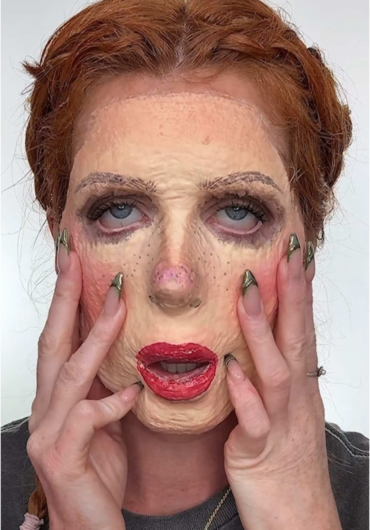 yarn doll Latex face?! Who wants the removal?! 😱 using @nyxcosmetics_uk AD