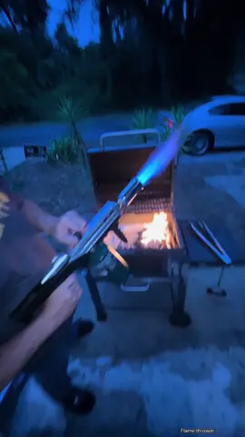 Cook your steaks with a flamethrower be a man! ##flamethrower##stake