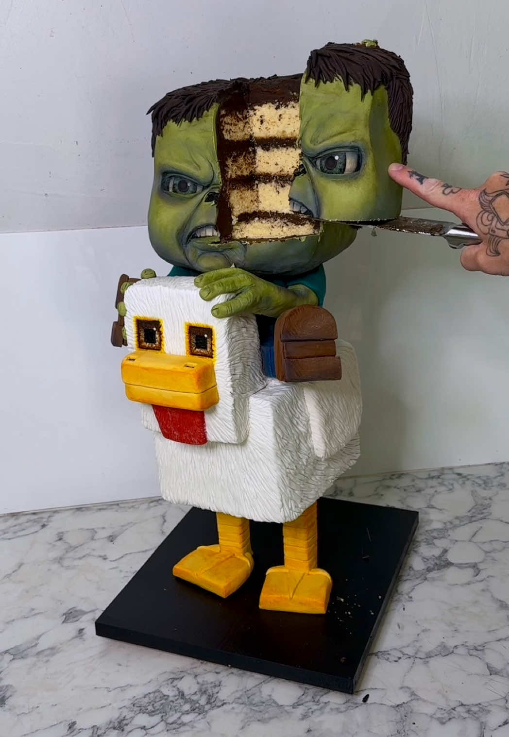 Who wants a slice of the Chicken Jockey 🍰? . . . #Minecraft #cake #cakes #cakedecorating 