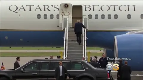 BREAKING: Donald Trump boards the $400M luxury jet, that the Qatar government 