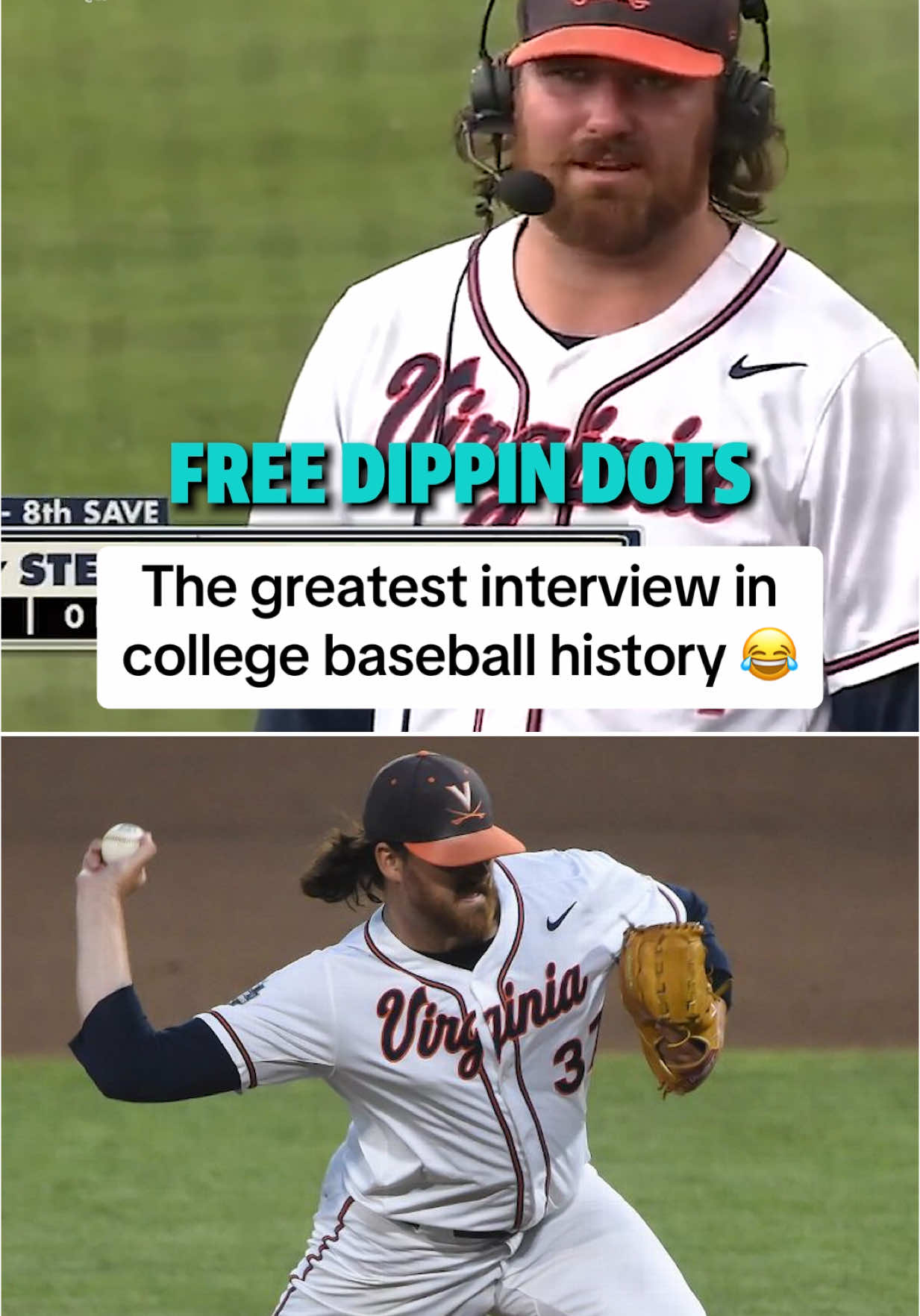 Virginia closer Stephen Schoch was offered Dippin Dots by a fan to intentionally lose a game 👀 (via @ESPN)  #collegebaseball #universityofvirginia #dippindots #baseballtiktoks 