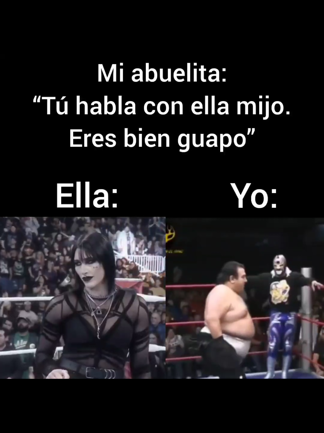 Ella es como Rhea Ripley y yo como Super Porky #rhearipley #superporky #WWE #cmll #novia #pareja #gotica #mexico #mx #fyp #fouryou #paratii #viralvideos #luisito_corona 