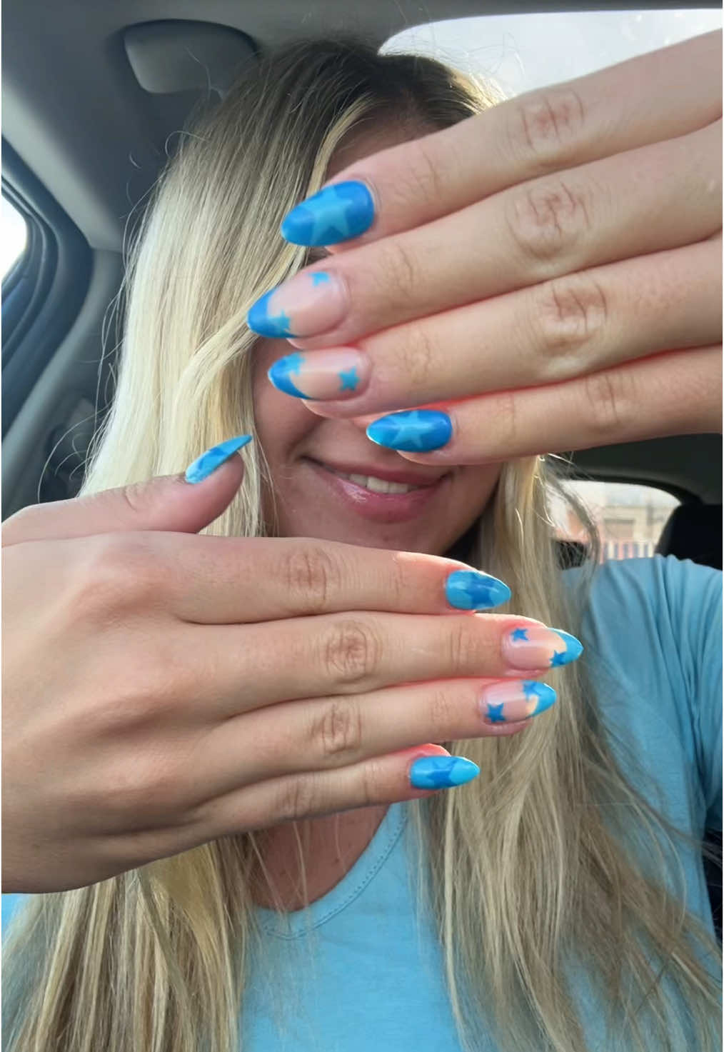 NAILS #nails #nailinspo #nailart #nail #bluenails #summernails #nailtransformation #nailtransition 
