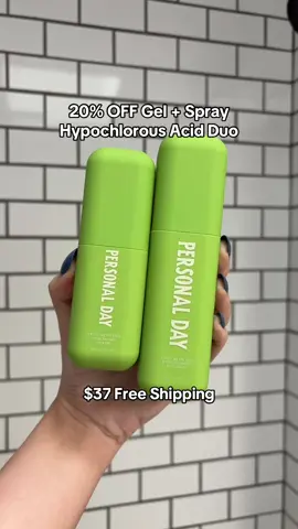 20% OFF #PersonalDay Gel + Spray Hypochlorous Acid Duo 💚 💧 Soothing & Calming ⭐️ Reduce Redness #hypochondriac #skincare #acnesprone #TiktokShopMemorialDay 