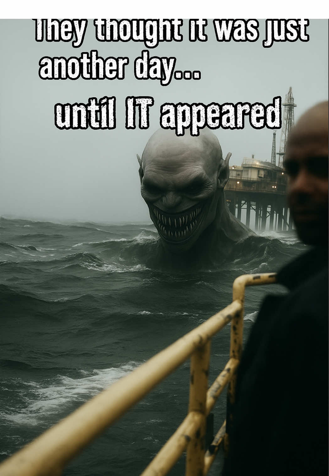 The Monster Beneath the Waves 🌊😱 #OceanHorror #DeepSeaNightmare #TerrifyingDiscovery They thought it was just another day at the oil rig… until they saw THIS. Would you stay calm or run? 😳 #HorrorTikTok #SeaCreature #UnseenTerror Would you keep watching… or would you turn and run? 😱👇