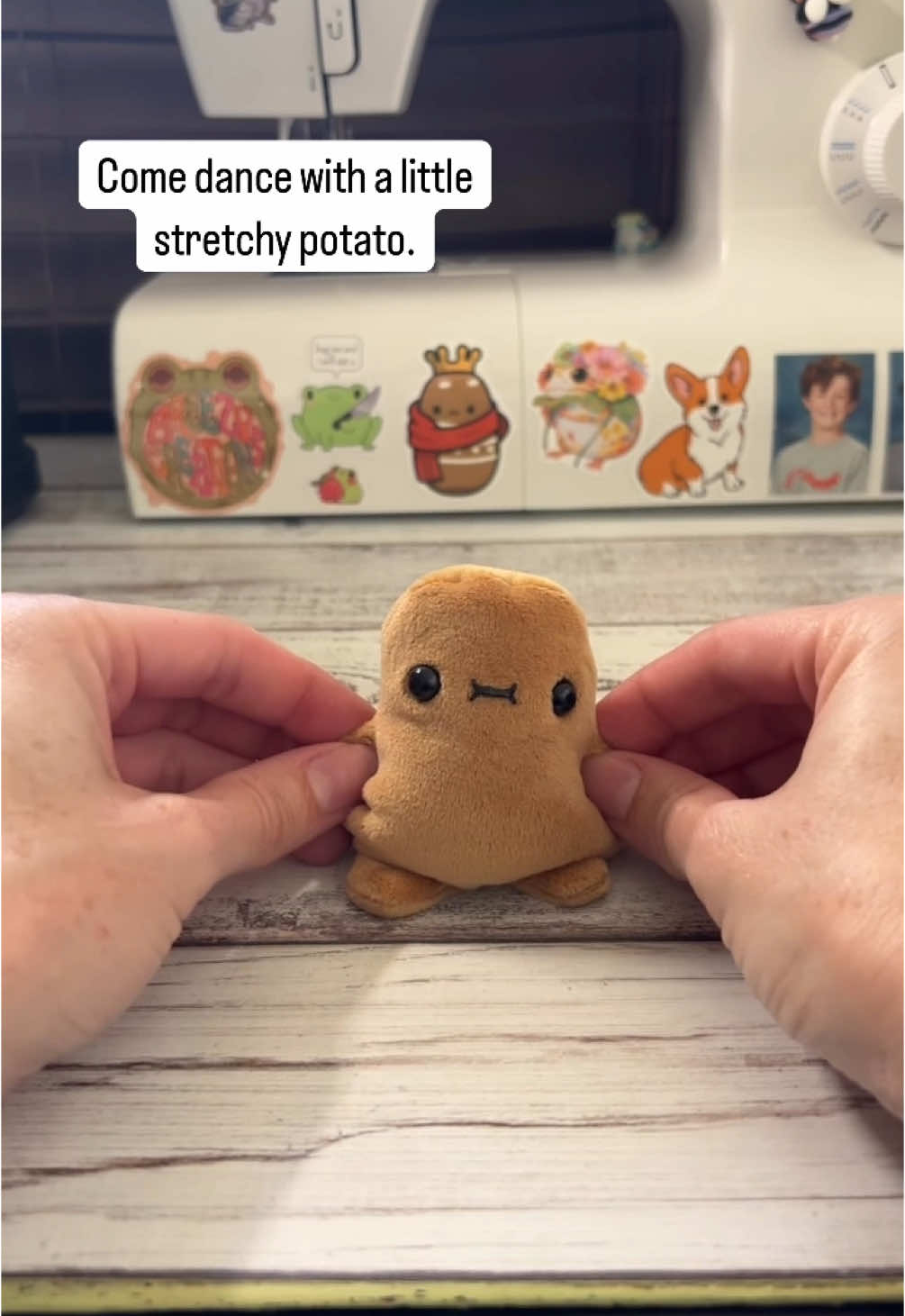 I figured out the potatoes can dance too. 🤣 And this guy?? HE'S STRETCHY!! I'll be working on these to stock this weekend. 🥰 These guys will have different faces than the regular 