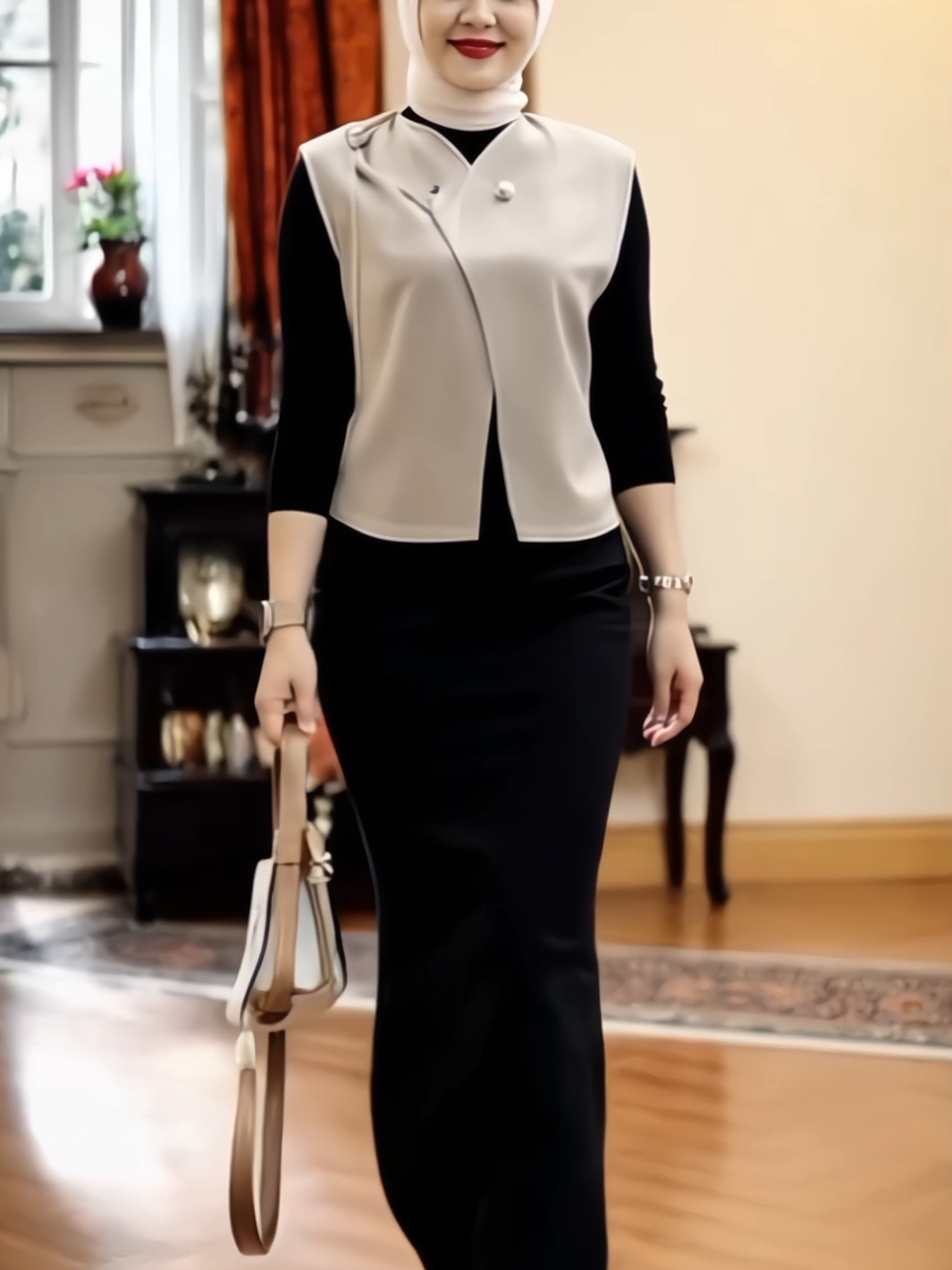 Setelan Dress Wanita Kekinian (Kimmy Vest + Inner Dress + Jilbab Bella Square) One Set Hijab Baju Lebaran - LB011 #setelandress #setelanwanita #onesetwanita #onesetmurah #onesetkekinian #setelanwanita #fyp #fypage 