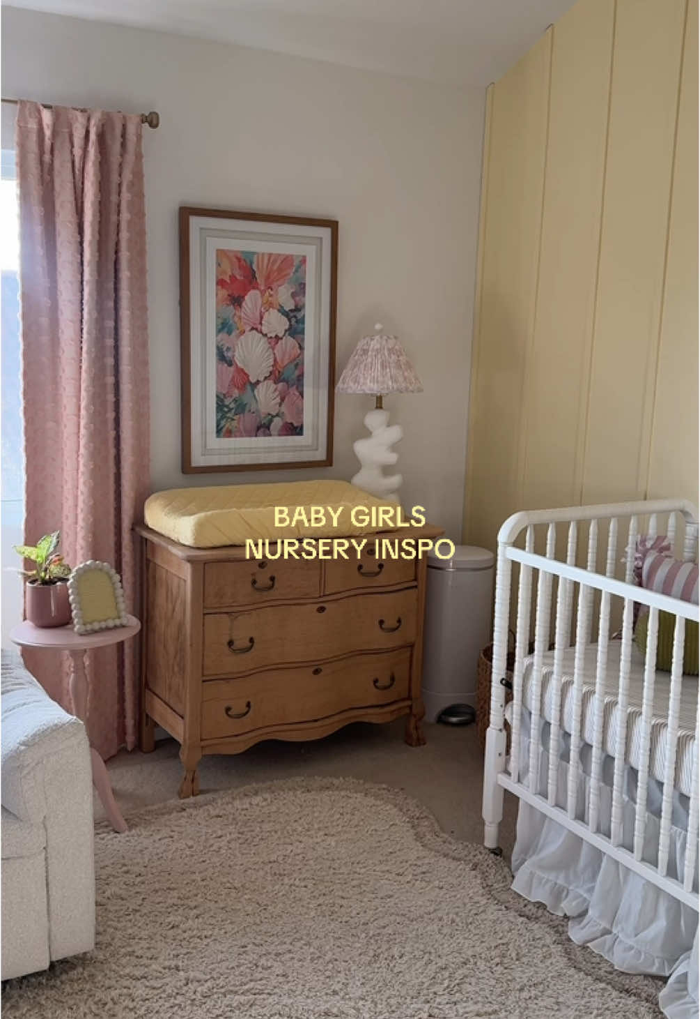 can i just design nurserys for a living please? it’s too fun shopping for all the girly pieces! the DIY clay pastel name letters are def my favorite touch. want a tutorial on how i made them? #nursery #nurserytour #nurserydecor #nurseryinspo #babygirlroom #RoomTour #nurseryreveal #homegoodsfinds #homegoods 