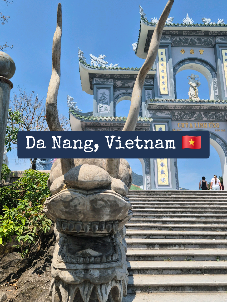 📍Da Nang, Vietnam                                  📌Lady Buddha - Part 2                                Linh Ung Pagoda, also known as Chùa Linh Ứng, is a large Buddhist temple located on the Son Tra Peninsula in Da Nang, Vietnam. It’s best known for its striking 67-meter-tall statue of the Lady Buddha (Guanyin), one of the tallest in East Asia. At the heart of the temple complex is the main hall (Dai Hung Hall), where statues of the Buddha and Guanyin are enshrined. Inside, you’ll find ornate carvings, bonsai displays, and various Buddhist symbols. From the temple grounds, you can enjoy panoramic views of My Khe Beach, the sea, and Da Nang city. #danang #vietnam #vietnamtravel #travel #traveltok #traveltiktok #fyp 