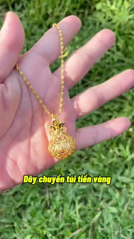 Dây chuyền túi tiền vàng, thu hút tài lộc may mắn #daychuyen #daychuyenmavang #daychuyentuitien 