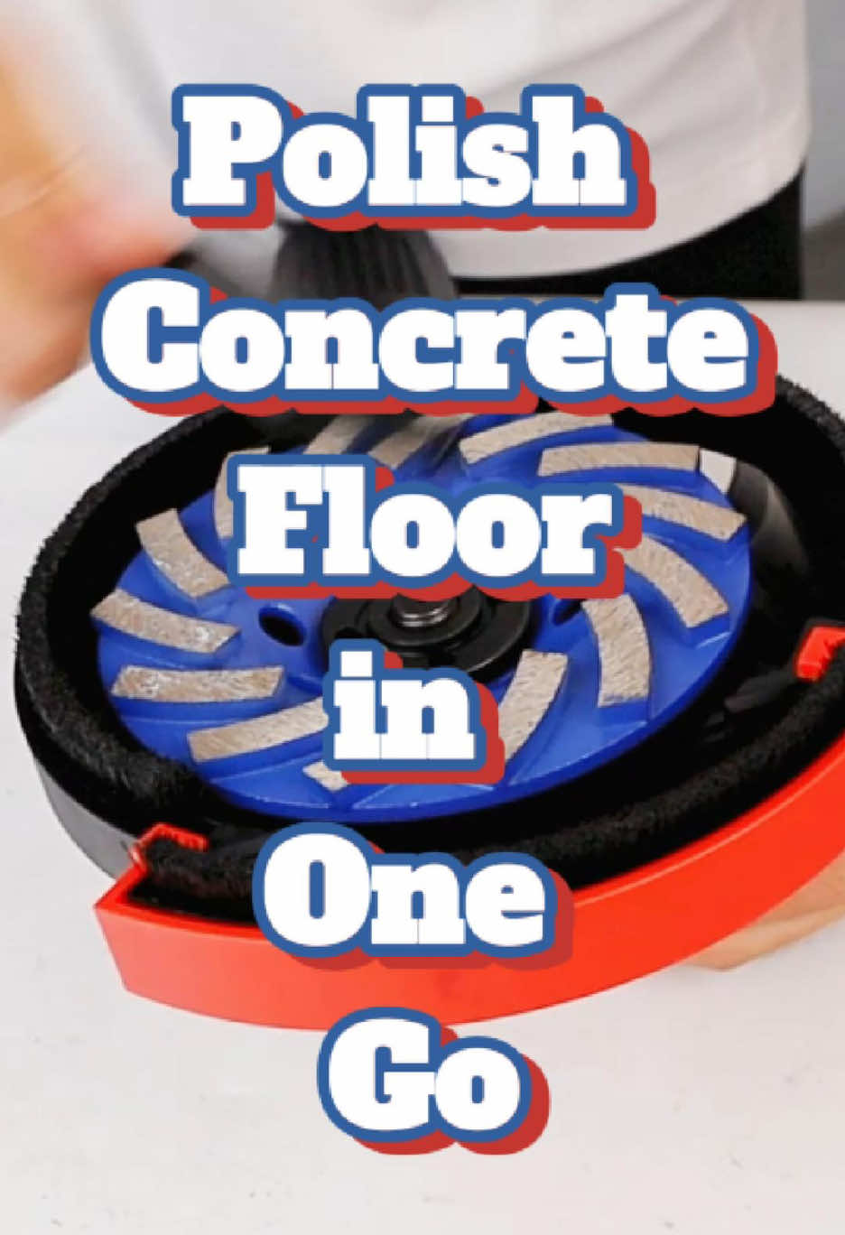 Polish concrete floor in one go #polish #anglegrinder #concrete #cupwheel #fyp 