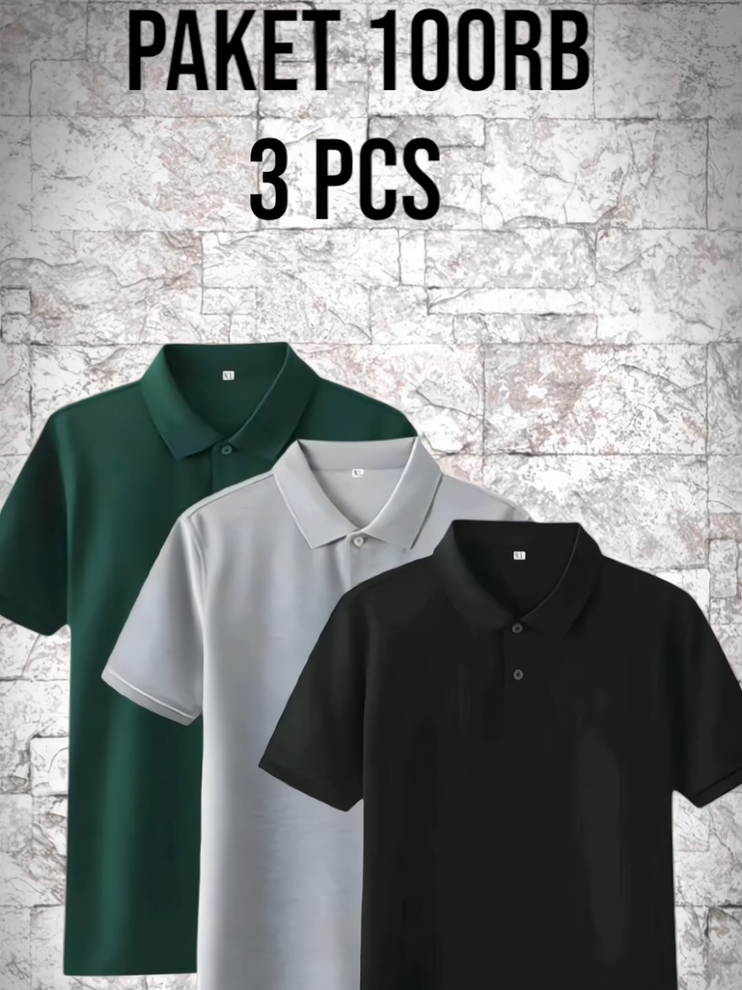 promo paket 3 pcs kaos kerah polo tshirt kualitas premium #poloshirt #kaospria #kaoskerah #kaospremiummurah 