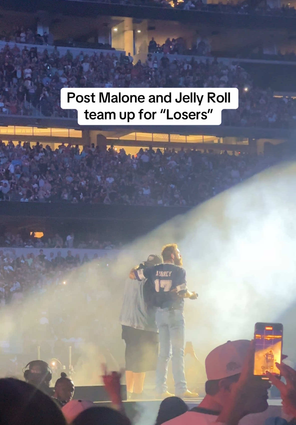 @Post Malone and @Jelly Roll perform “Losers” at the Dallas stop of their Big Ass Stadium tour #postmalone #jellyroll #bigassstadiumtour #livemusic