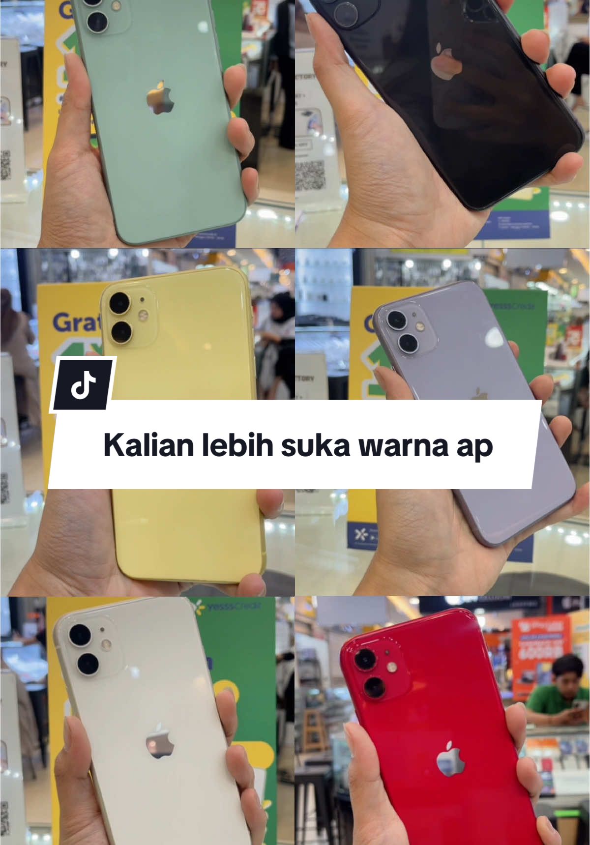 Iphone 11 nya semua warna ada di kita ya   Yok langsung otw in ke tangcity mall tangerang otwnya ke toko iPhone Victory ya 😍🥰🥰