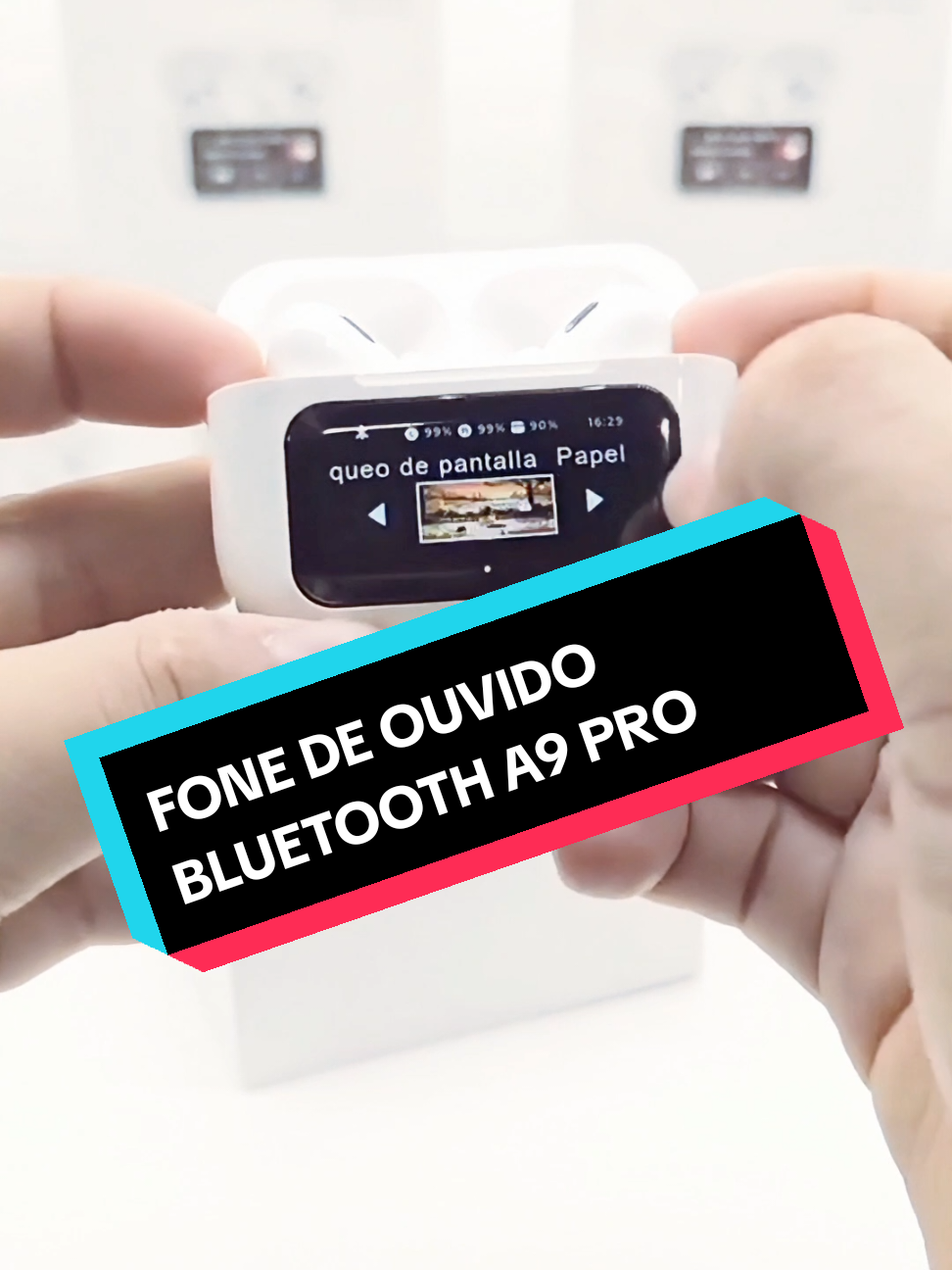A9 PRO FONE DE OUVIDO BLUETOOTH MAIS VENDIDO DO TIKTOKSHOP! #fonebluetooth #fone #fonedeouvido #airpods #musica #diadia #acadmia #tiktokshopbrasil #joinvillescbrasil #joinvilletiktok #foyour #foryoupage❤️❤️ #viralshoptiktok 