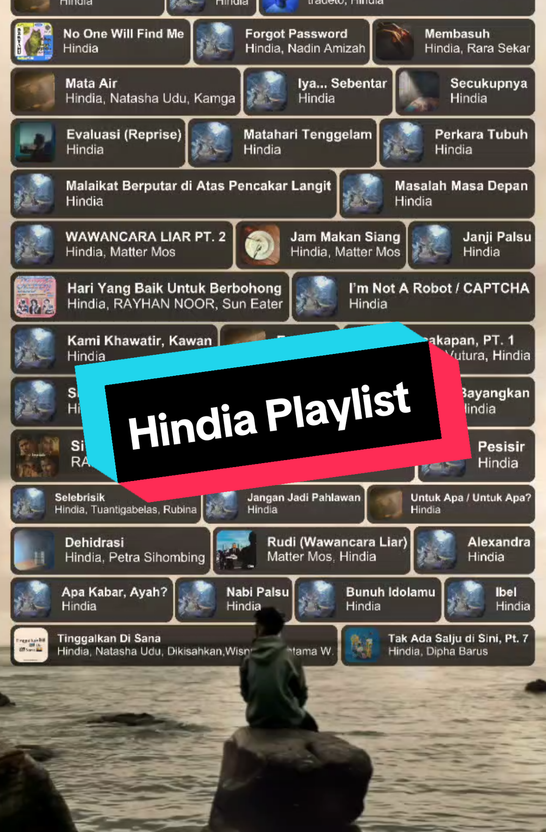 Hindia Playlist Template, ni lagu dia emang banyak yee, jadi kurang lengkap😭😭😭 #hindia #playlist #spotify #foryoupage #fypシ゚ 