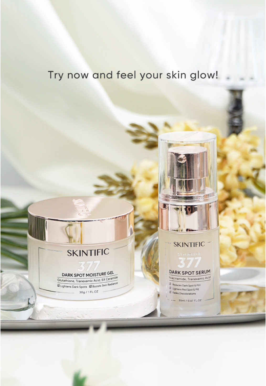 SKINTIFIC Dark Spot Set skincare andalan untuk memudarkan noda hitam✨ Diformulasikan dengan Tranexamic Acid dan Glutathione yang bisa bantu mencerahkan kulit!🤩  #skintific #darkspotset  #darkspot #glowingskin #darkspotstreatment #symwhite377 #set #skincareset 